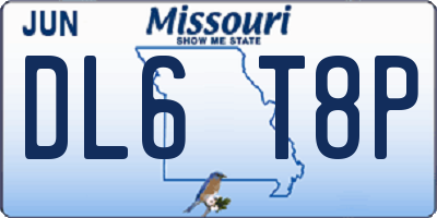 MO license plate DL6T8P