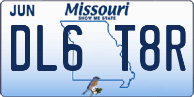 MO license plate DL6T8R