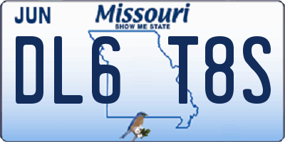 MO license plate DL6T8S