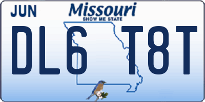 MO license plate DL6T8T