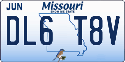 MO license plate DL6T8V