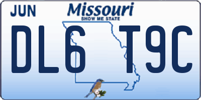 MO license plate DL6T9C