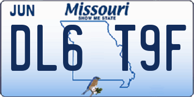 MO license plate DL6T9F