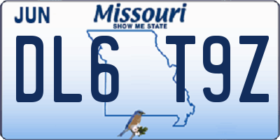 MO license plate DL6T9Z