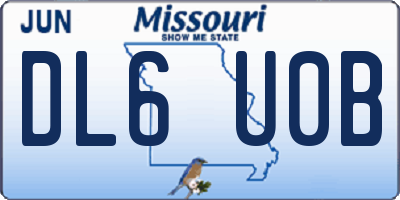 MO license plate DL6U0B