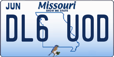 MO license plate DL6U0D