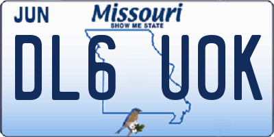 MO license plate DL6U0K