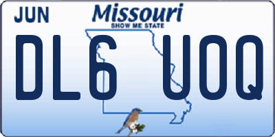 MO license plate DL6U0Q