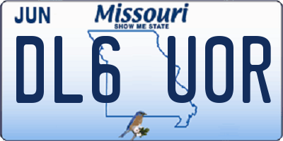 MO license plate DL6U0R