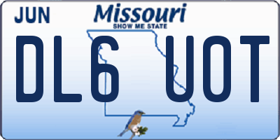 MO license plate DL6U0T