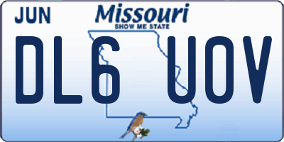 MO license plate DL6U0V