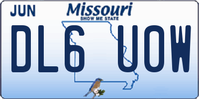 MO license plate DL6U0W