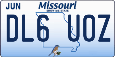 MO license plate DL6U0Z