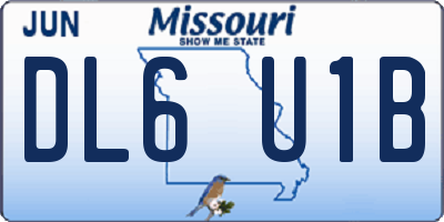 MO license plate DL6U1B