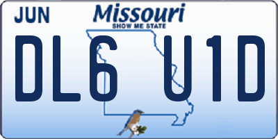 MO license plate DL6U1D