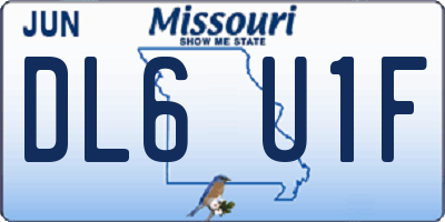 MO license plate DL6U1F