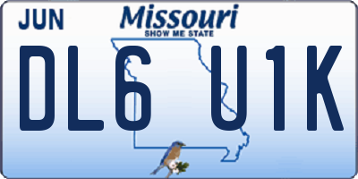 MO license plate DL6U1K