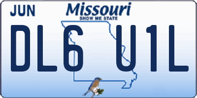 MO license plate DL6U1L