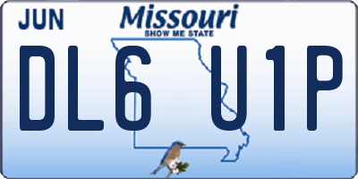 MO license plate DL6U1P