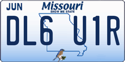 MO license plate DL6U1R