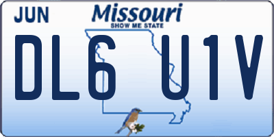 MO license plate DL6U1V