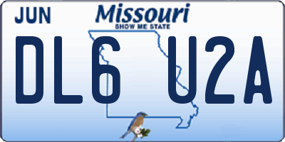 MO license plate DL6U2A