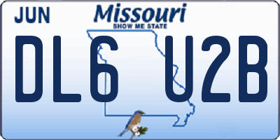 MO license plate DL6U2B