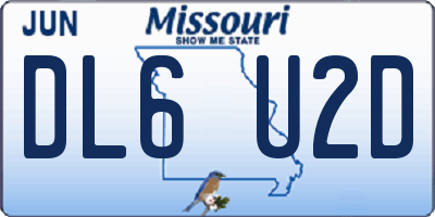 MO license plate DL6U2D