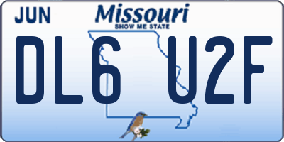 MO license plate DL6U2F