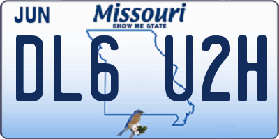 MO license plate DL6U2H