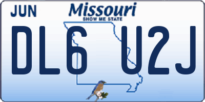 MO license plate DL6U2J