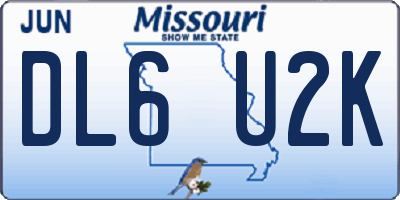 MO license plate DL6U2K