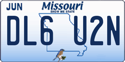 MO license plate DL6U2N