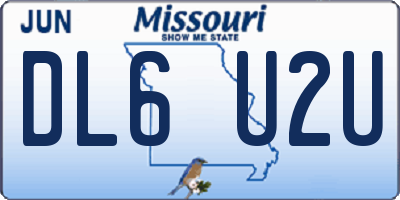 MO license plate DL6U2U
