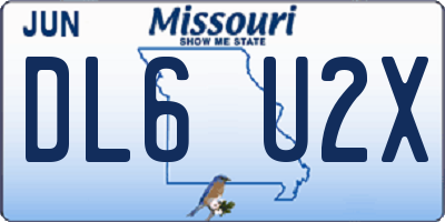 MO license plate DL6U2X