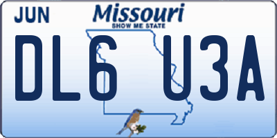 MO license plate DL6U3A