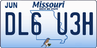 MO license plate DL6U3H