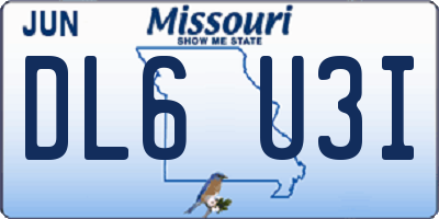 MO license plate DL6U3I