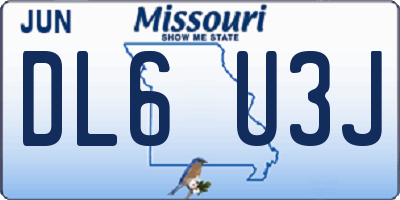 MO license plate DL6U3J