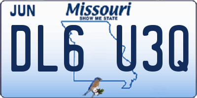 MO license plate DL6U3Q