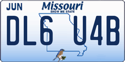 MO license plate DL6U4B
