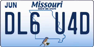 MO license plate DL6U4D