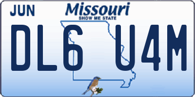 MO license plate DL6U4M