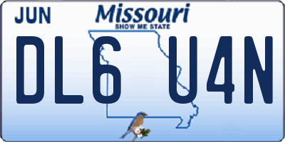 MO license plate DL6U4N