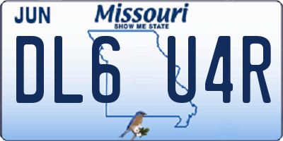MO license plate DL6U4R