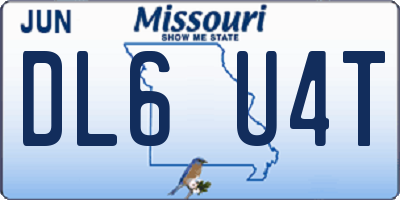 MO license plate DL6U4T