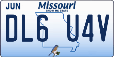 MO license plate DL6U4V