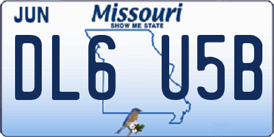 MO license plate DL6U5B