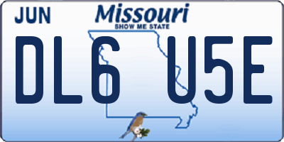 MO license plate DL6U5E