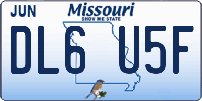 MO license plate DL6U5F